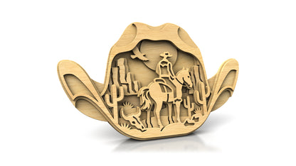 C311-Cowboy Hat Western Scroll Saw Pattern — Alex Fox Patterns