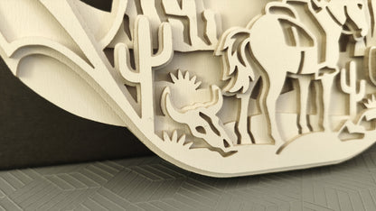 C311-Cowboy Hat Layered Scroll Saw Pattern — Alex Fox Patterns
