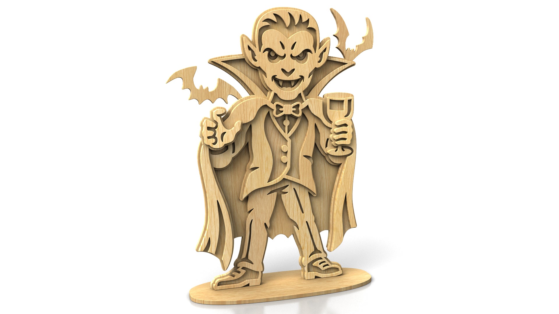 C312-Dracula Halloween Layered Scroll Saw Pattern — Alex Fox Patterns