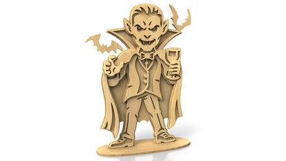 C312-Dracula Halloween Layered Scroll Saw Pattern — Alex Fox Patterns