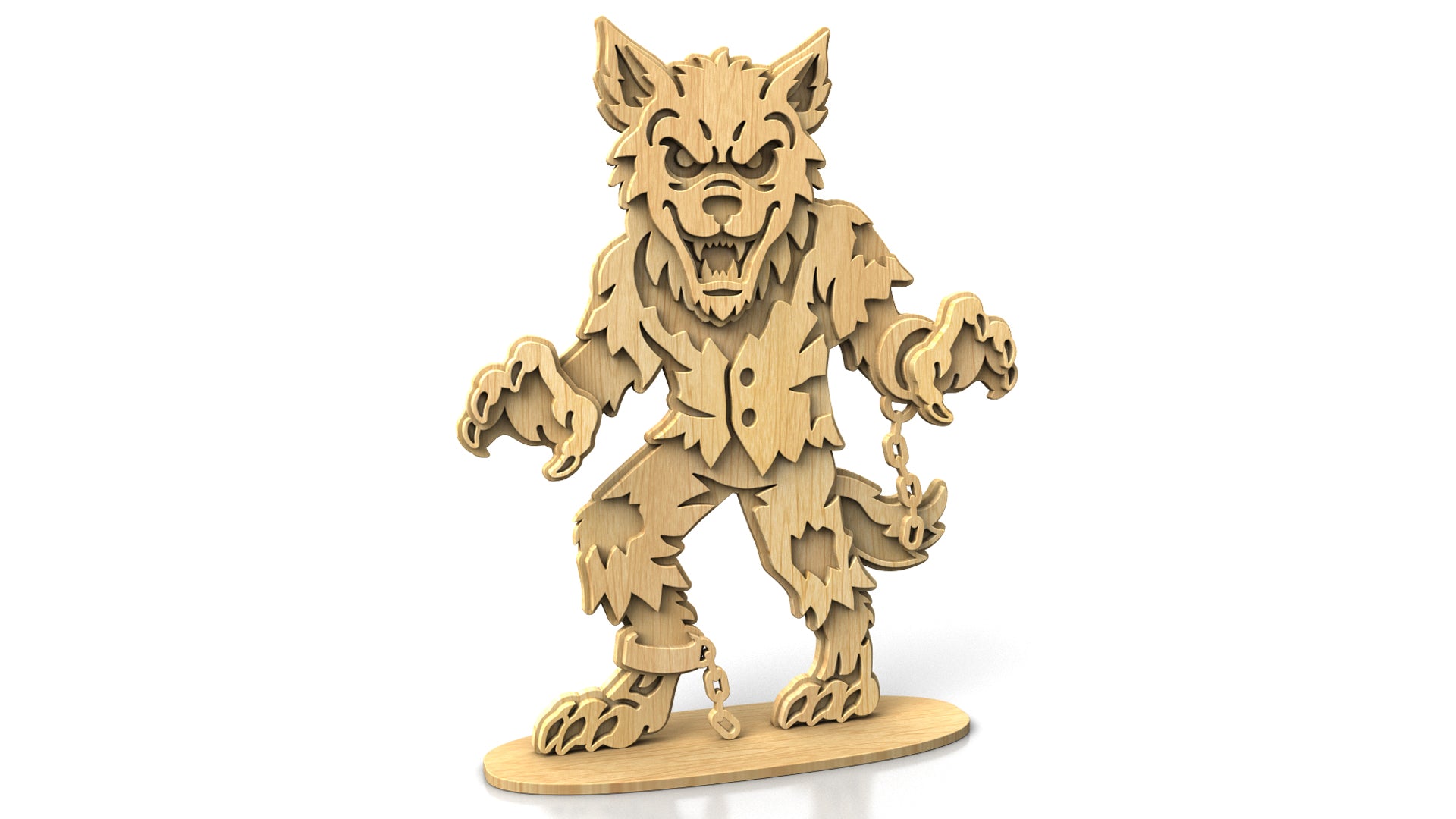 C313-Werewolf Halloween Layered Scroll Saw Pattern — Alex Fox Patterns