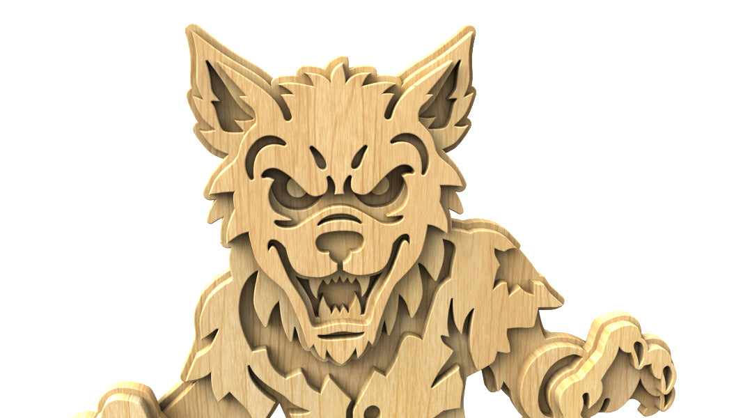 C313-Werewolf Halloween Layered Scroll Saw Pattern — Alex Fox Patterns