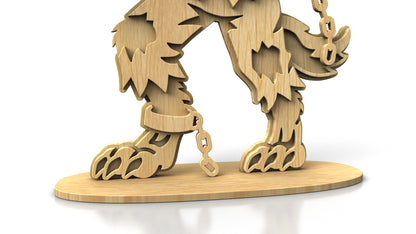 C313-Werewolf Halloween Layered Scroll Saw Pattern — Alex Fox Patterns