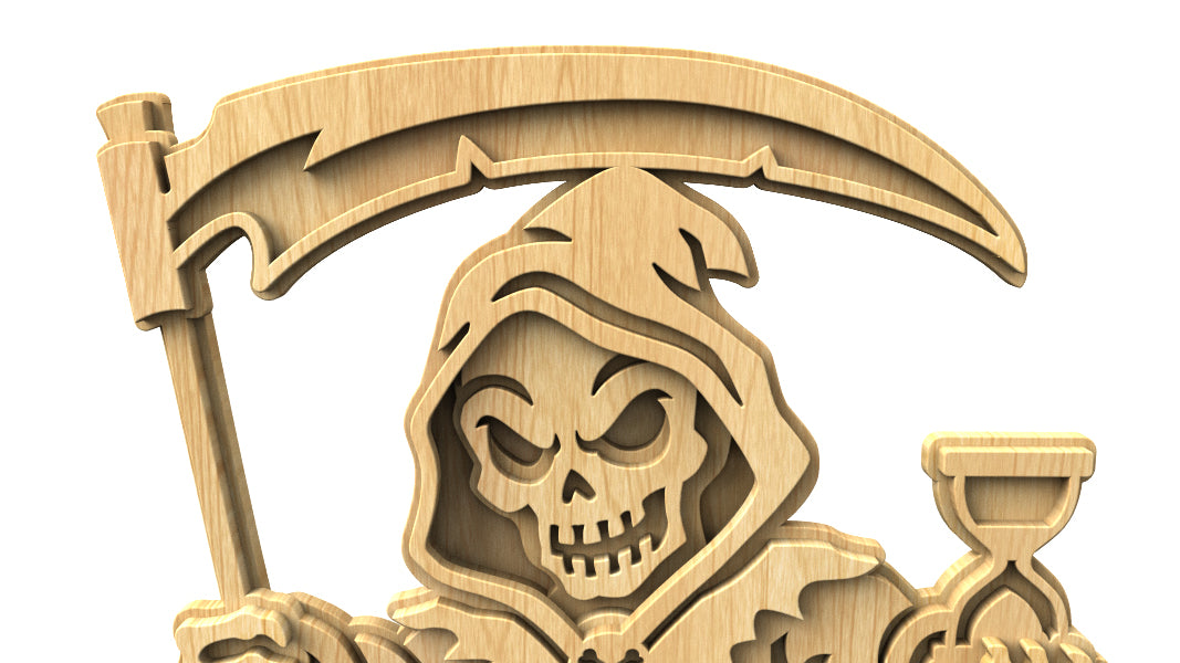 C316-Reaper Halloween Death Layered Scroll Saw Pattern — Alex Fox Patterns