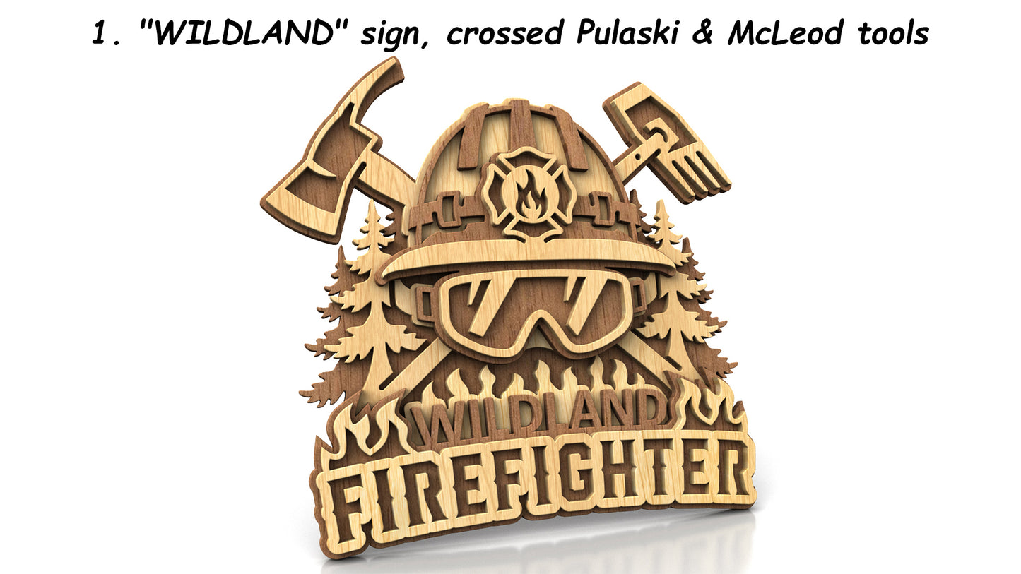 C317-Wildland Firefighter Layered Scroll Saw Pattern — Alex Fox Patterns