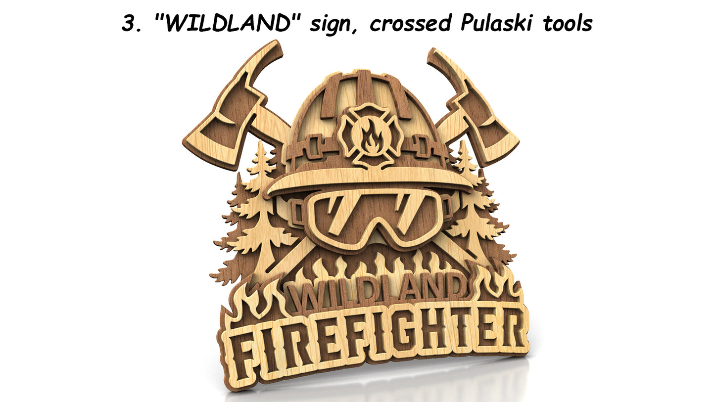 C317-Wildland Firefighter Layered Scroll Saw Pattern — Alex Fox Patterns
