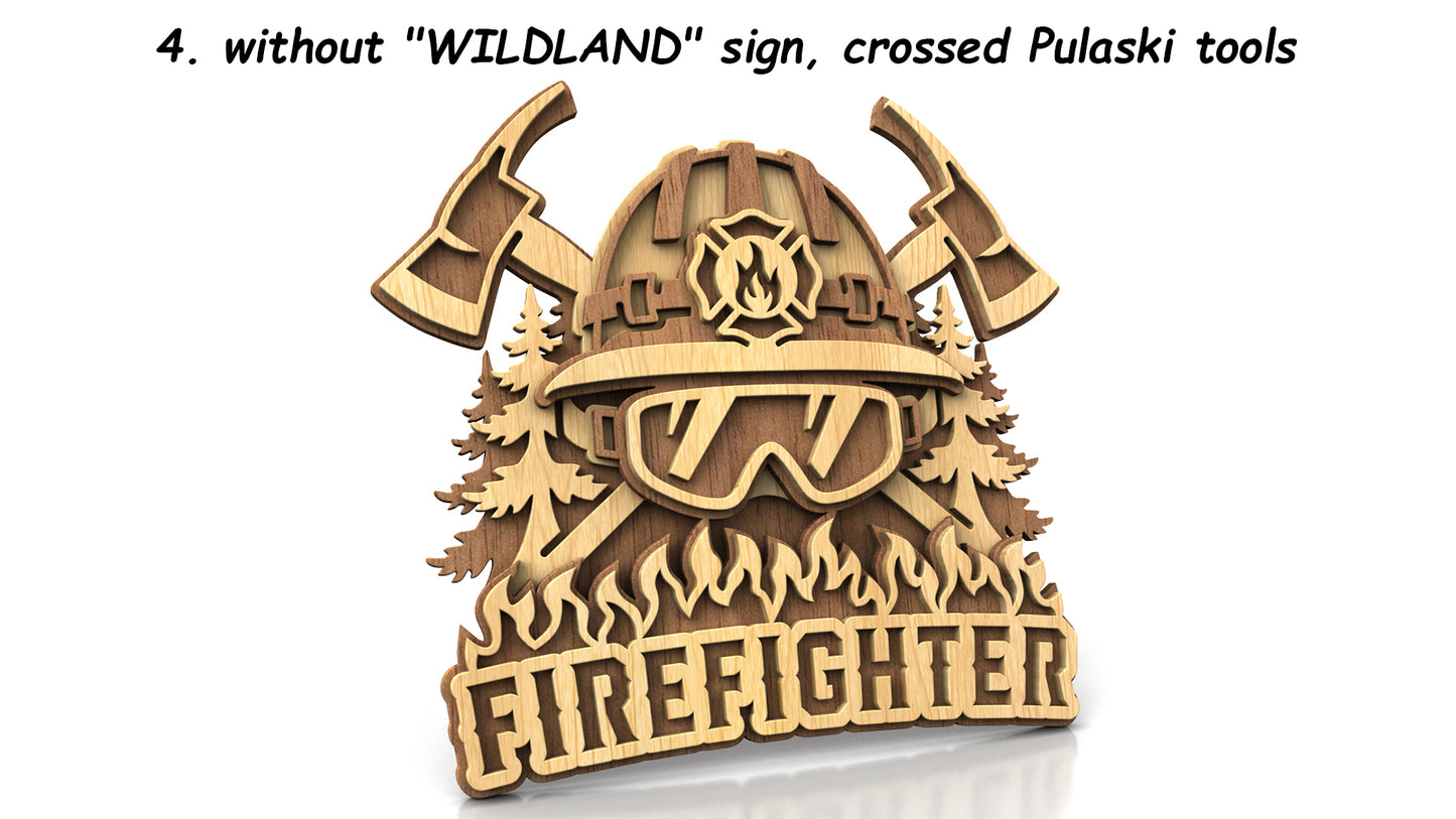 C317-Wildland Firefighter Layered Scroll Saw Pattern — Alex Fox Patterns