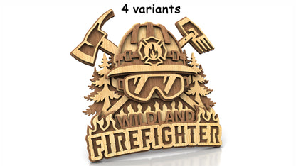 C317-Wildland Firefighter Layered Scroll Saw Pattern — Alex Fox Patterns