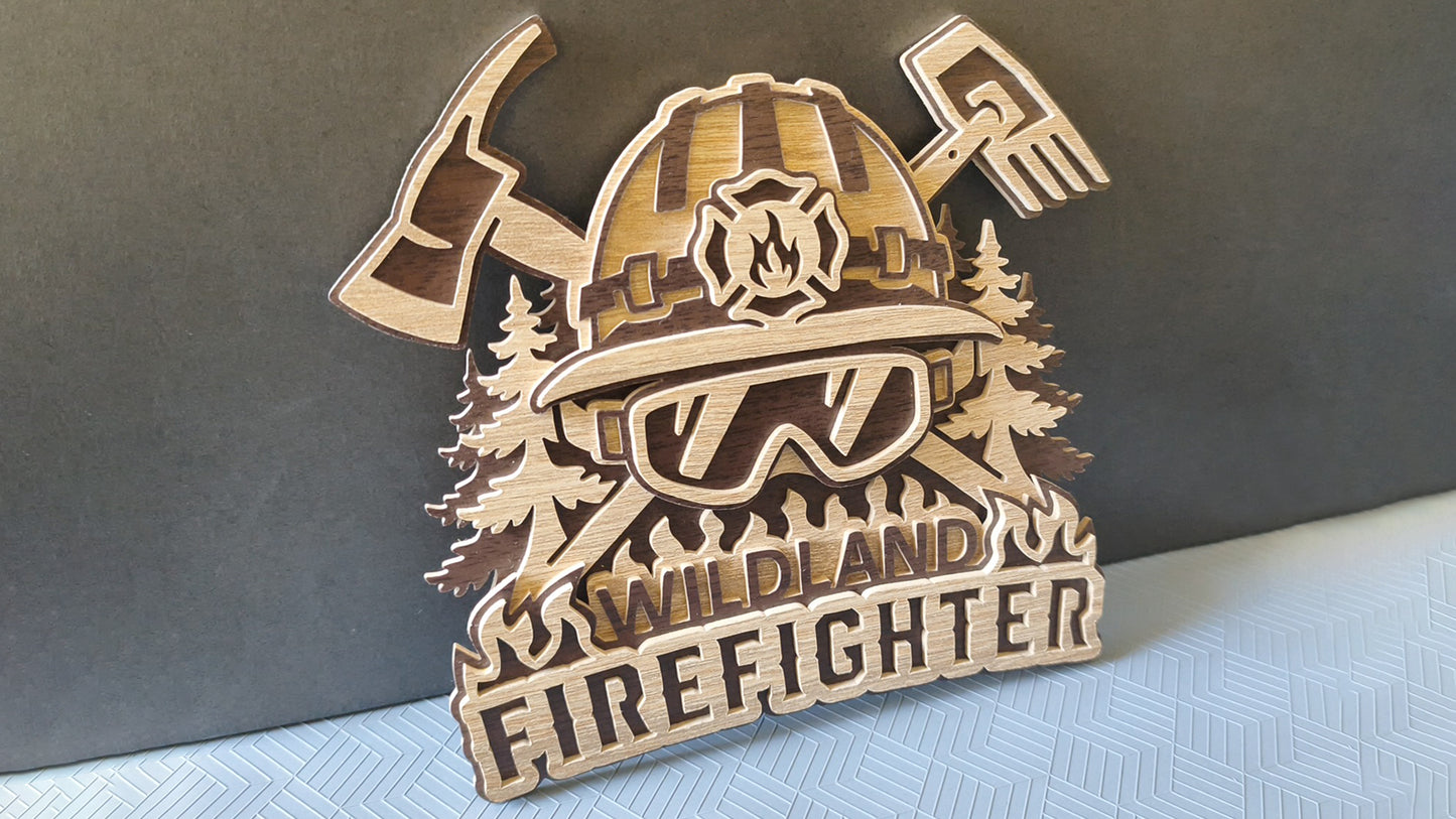 C317-Wildland Firefighter Layered Scroll Saw Pattern — Alex Fox Patterns