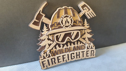 C317-Wildland Firefighter Layered Scroll Saw Pattern — Alex Fox Patterns