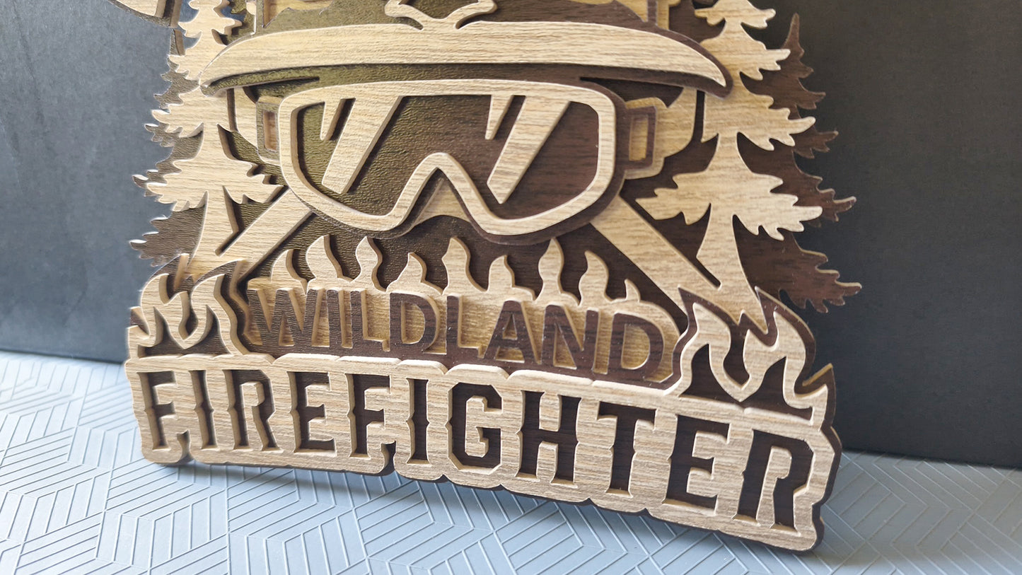 C317-Wildland Firefighter Layered Scroll Saw Pattern — Alex Fox Patterns