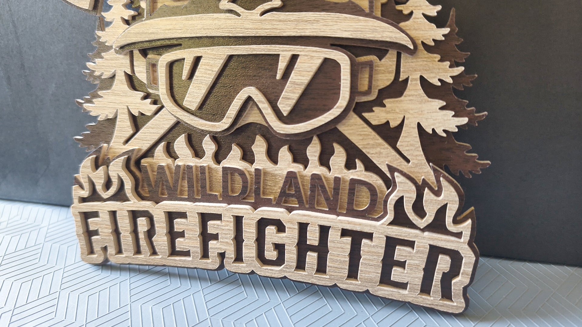 C317-Wildland Firefighter Layered Scroll Saw Pattern — Alex Fox Patterns