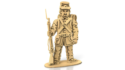 C318-Union Soldier Layered Scroll Saw Pattern — Alex Fox Patterns