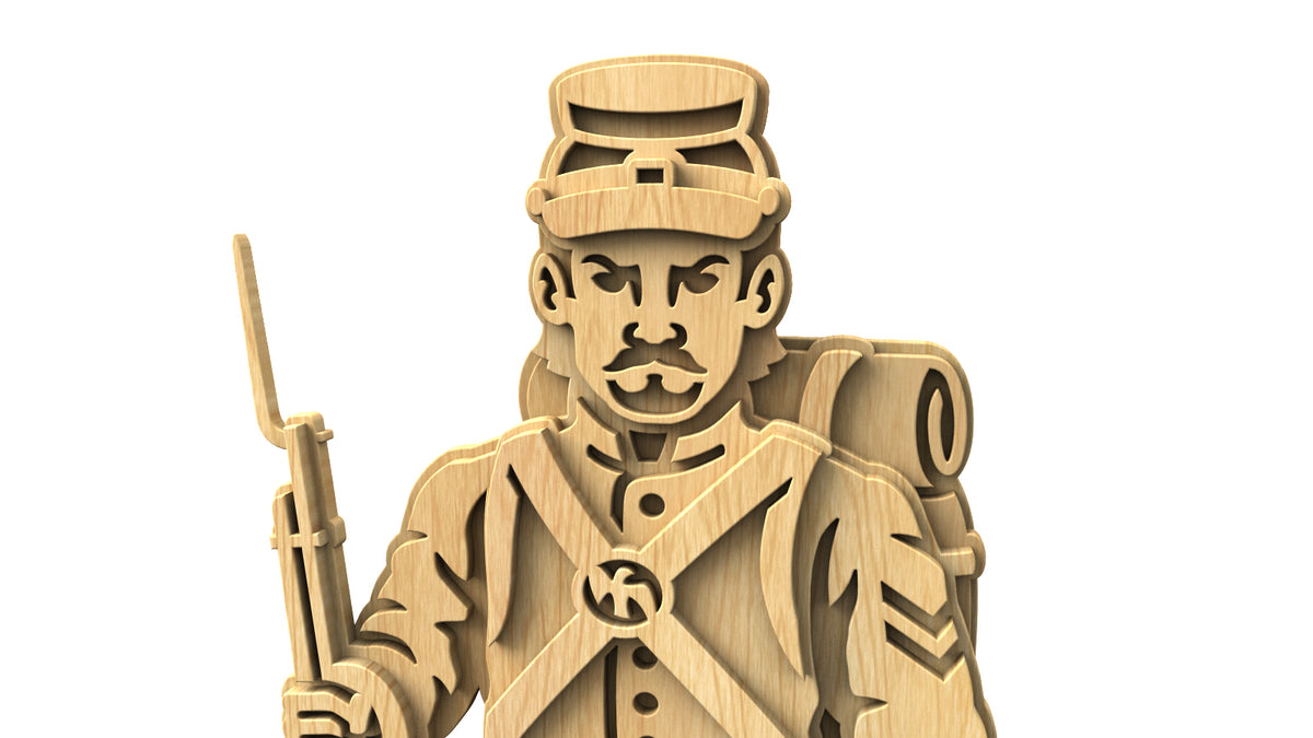 C318-Union Soldier Layered Scroll Saw Pattern — Alex Fox Patterns