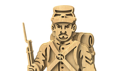 C318-Union Soldier Layered Scroll Saw Pattern — Alex Fox Patterns