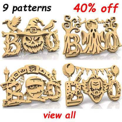 C324-Boo set of Halloween Layered Scroll Saw Patterns — Alex Fox Patterns