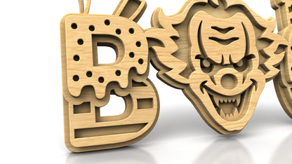 C324-Boo-Clown Layered Scroll Saw Pattern — Alex Fox Patterns