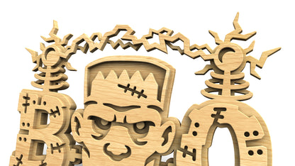 C324-Boo-Frankenstein Layered Scroll Saw Pattern — Alex Fox Patterns
