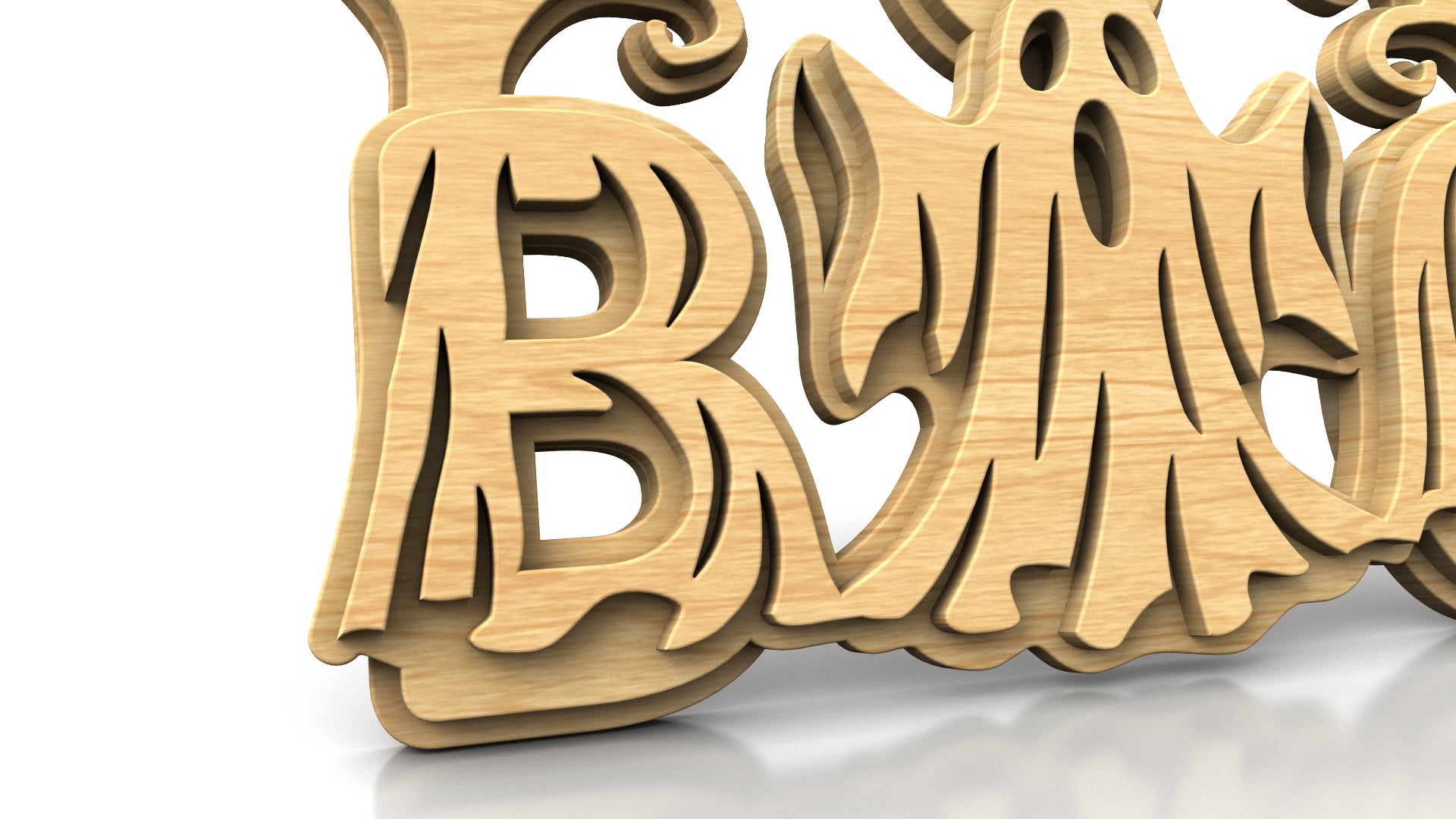 C324-Boo-Ghost Layered Scroll Saw Pattern — Alex Fox Patterns