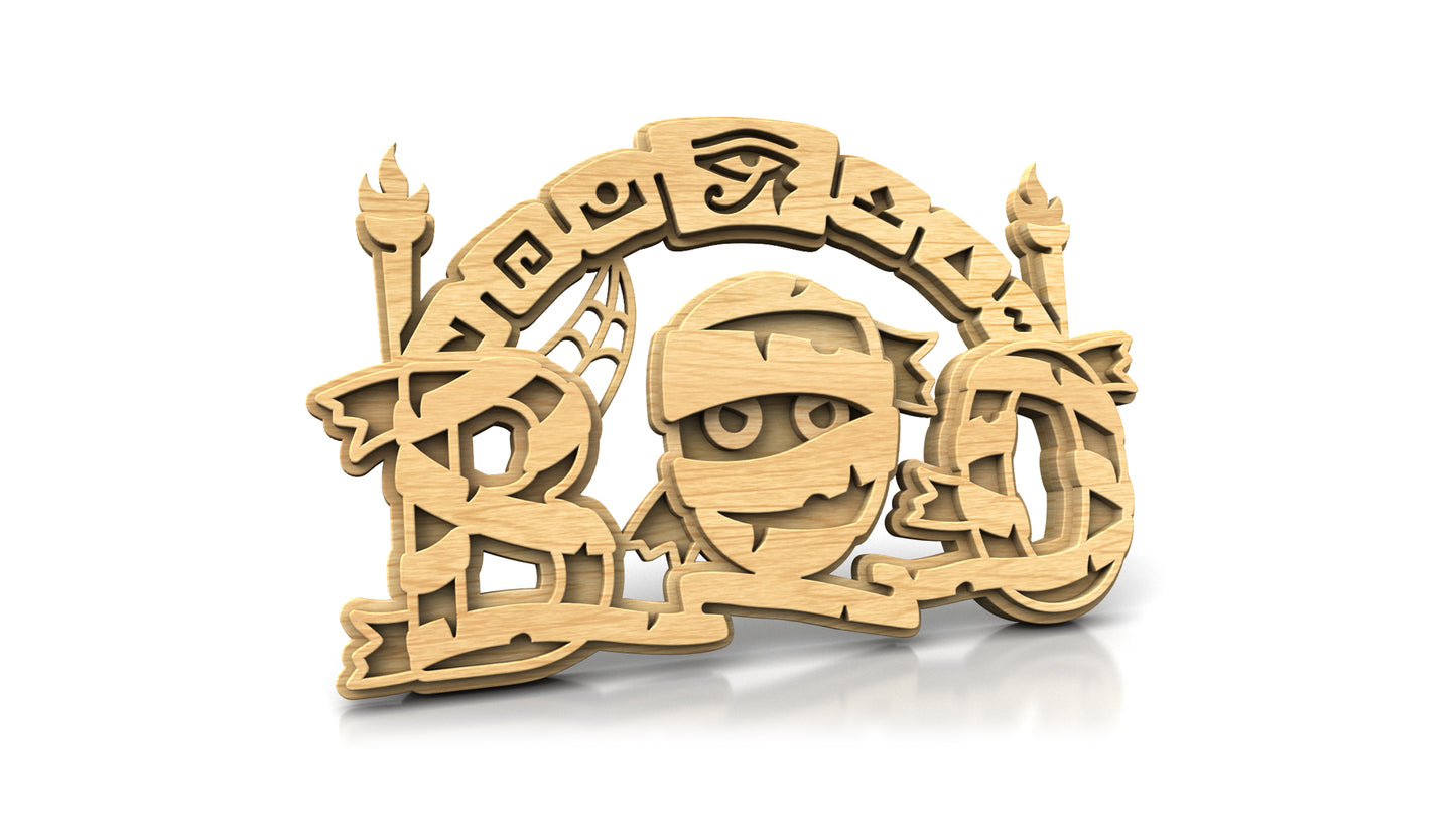C324-Boo-Mummy Halloween Layered Scroll Saw Pattern — Alex Fox Patterns