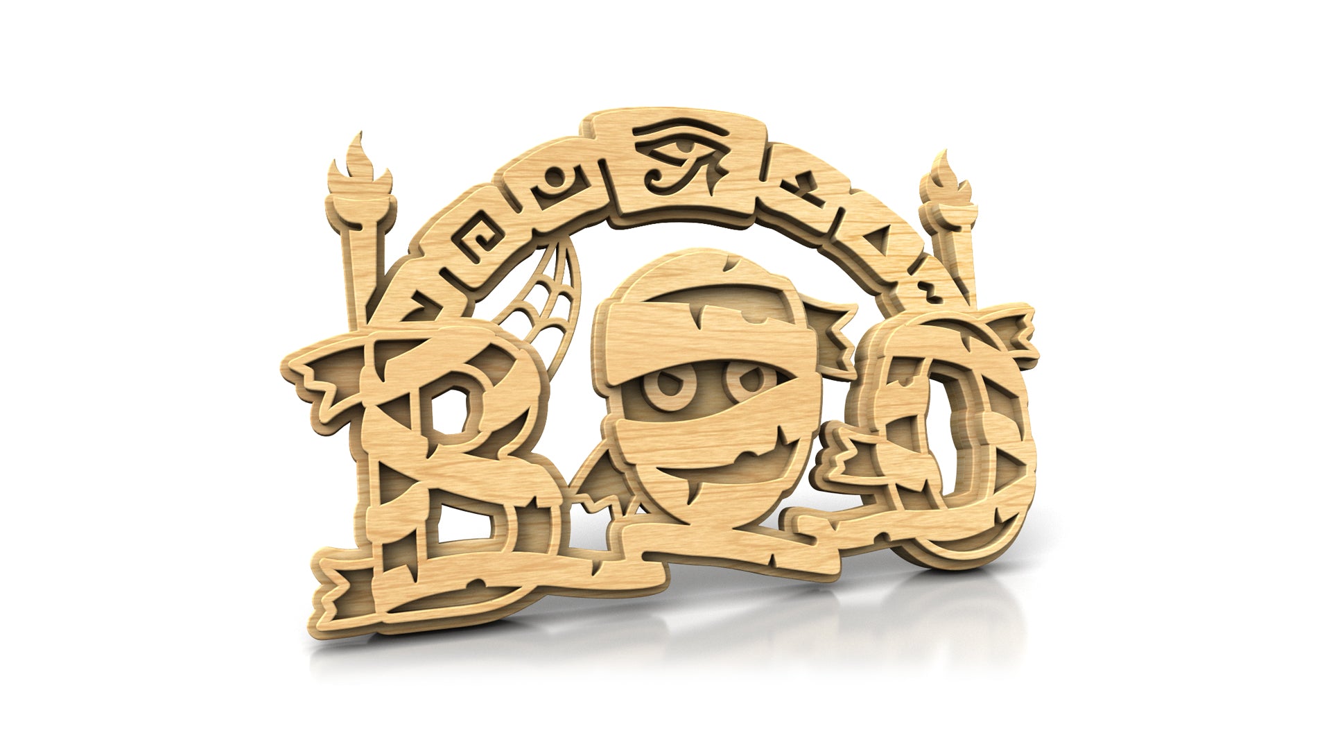 C324-Boo-Mummy Halloween Layered Scroll Saw Pattern — Alex Fox Patterns