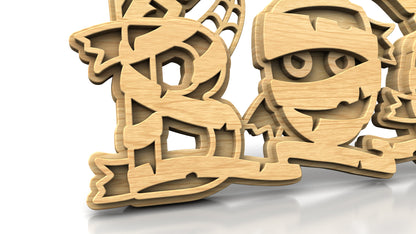 C324-Boo-Mummy Layered Scroll Saw Pattern — Alex Fox Patterns