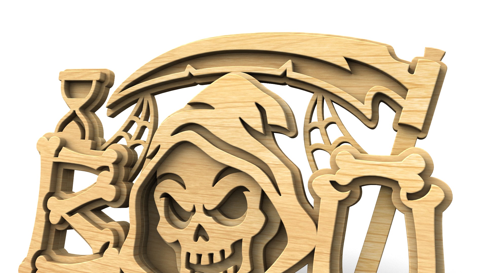 C324-Boo-Reaper Layered Scroll Saw Pattern — Alex Fox Patterns