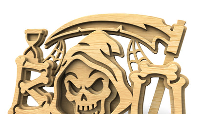 C324-Boo-Reaper Layered Scroll Saw Pattern — Alex Fox Patterns
