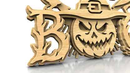 C324-Boo-Scarecrow Layered Scroll Saw Pattern — Alex Fox Patterns