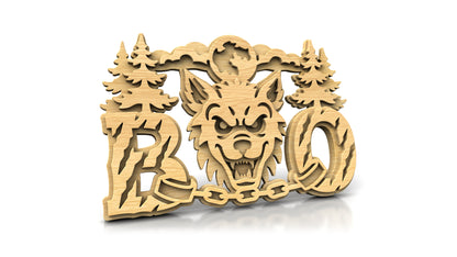 C324-Boo-Werewolf Halloween Layered Scroll Saw Pattern — Alex Fox Patterns