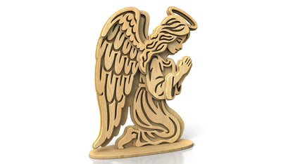 C325-Praying Angel Layered Scroll Saw Pattern — Alex Fox Patterns