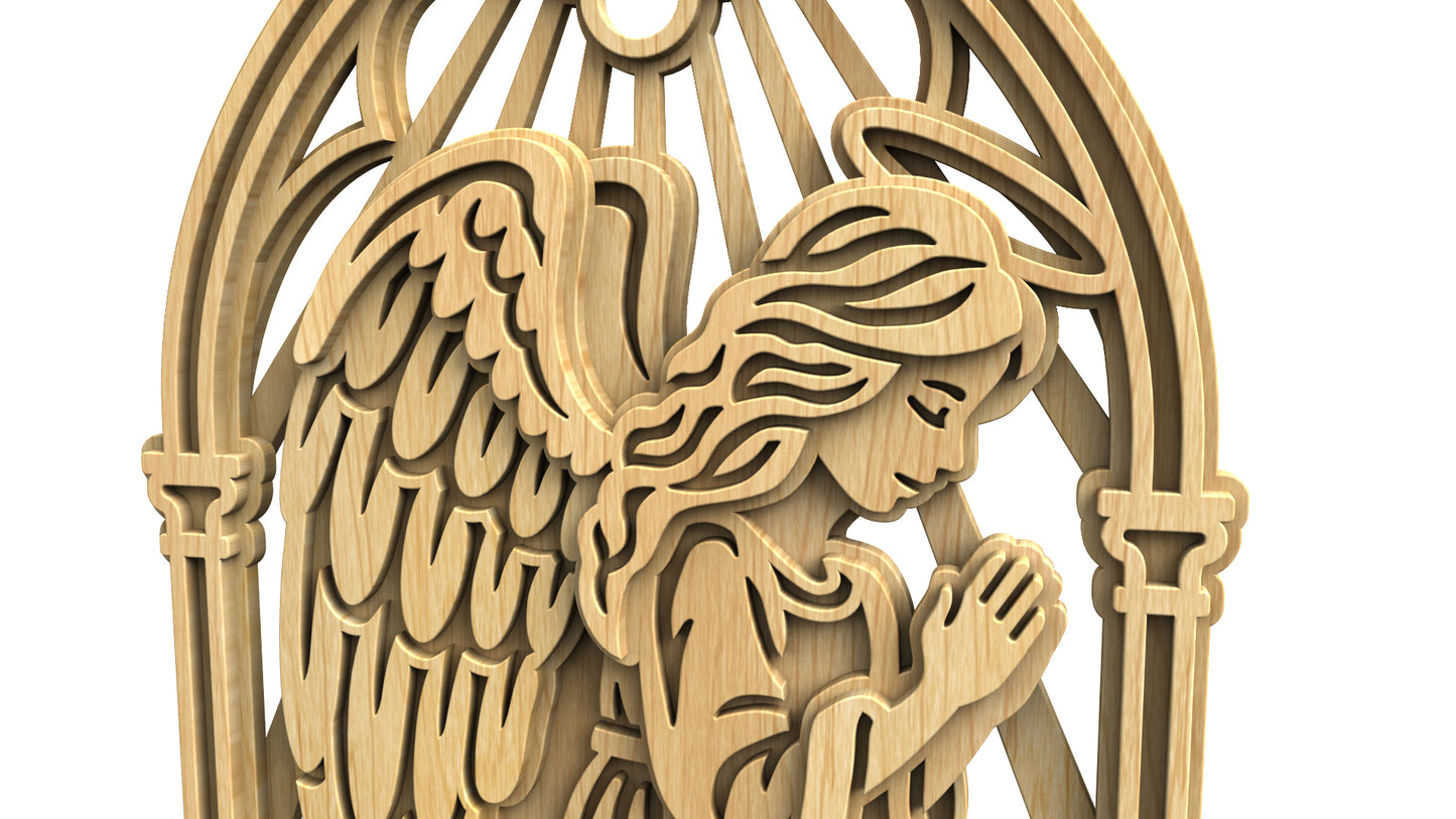 C325-Angel Layered Scroll Saw Pattern — Alex Fox Patterns