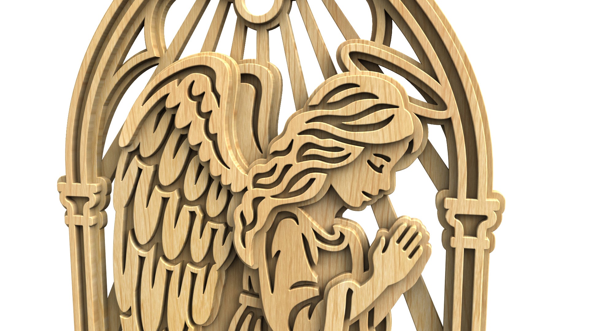 C325-Angel Layered Scroll Saw Pattern — Alex Fox Patterns