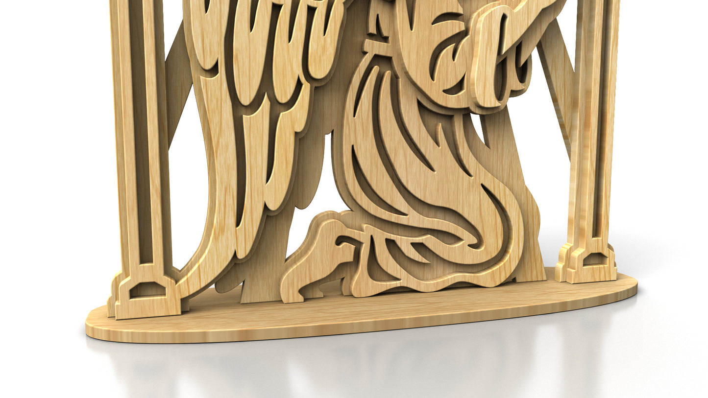 C325-Angel Layered Scroll Saw Pattern — Alex Fox Patterns