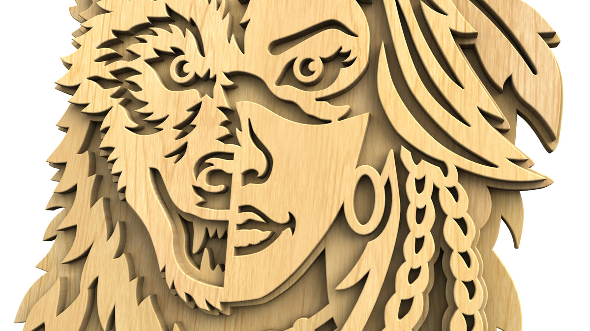C327-Wolf Spirit Layered Scroll Saw Pattern — Alex Fox Patterns