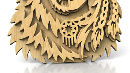 C327-Wolf Spirit Layered Scroll Saw Pattern — Alex Fox Patterns