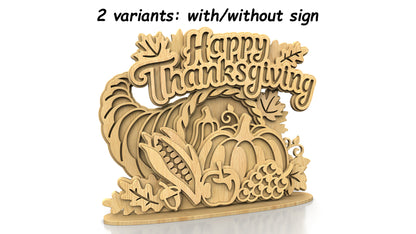 С329-Happy Thanksgiving Layered Scroll Saw Pattern — Alex Fox Patterns
