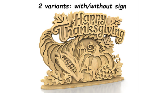 С329-Happy Thanksgiving Layered Scroll Saw Pattern — Alex Fox Patterns