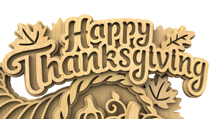 С329-Happy Thanksgiving Layered Scroll Saw Pattern — Alex Fox Patterns