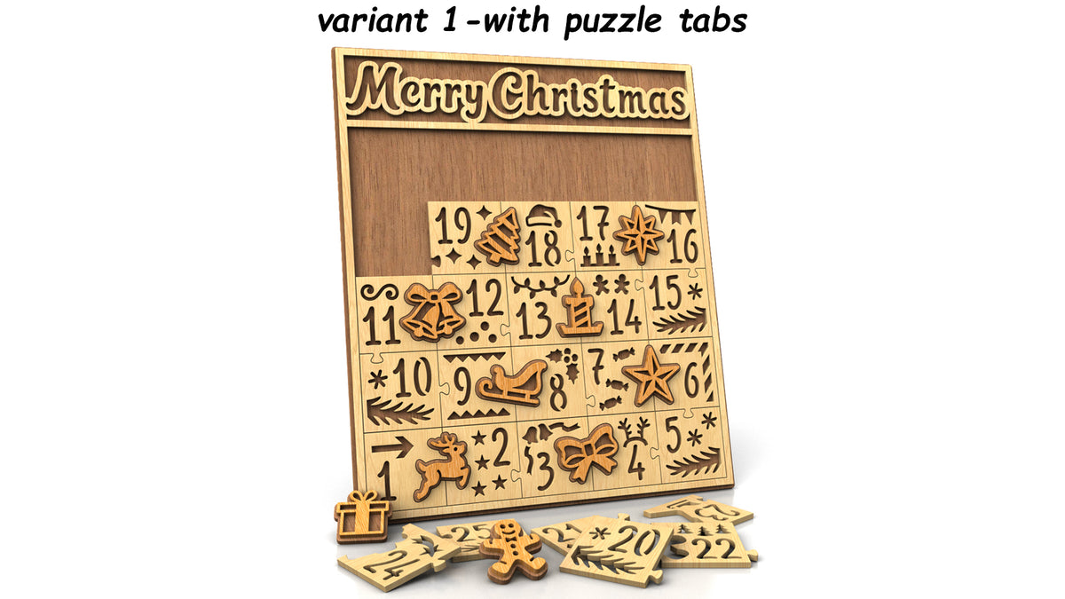 C330-Christmas Advent Calendar Puzzle Scroll Saw Pattern — Alex Fox Patterns