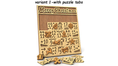 C330-Christmas Advent Calendar Puzzle Scroll Saw Pattern — Alex Fox Patterns
