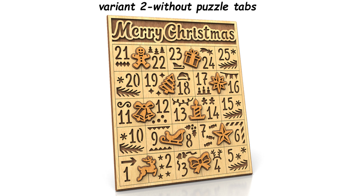 C330-Christmas Advent Calendar Scroll Saw Pattern — Alex Fox Patterns