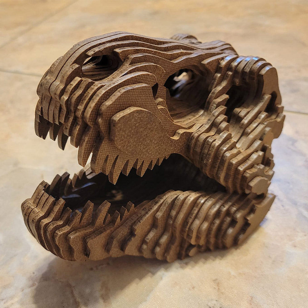 C58-dino skull 3d scroll saw project - Alex Fox pattern