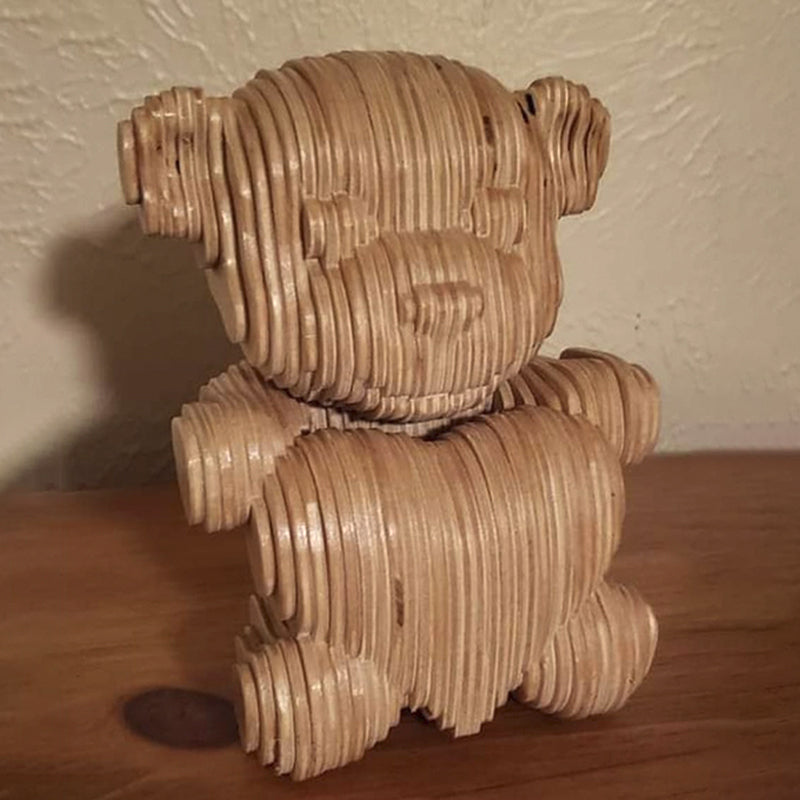 C60-teddy bear 3d scroll saw project - Alex Fox pattern