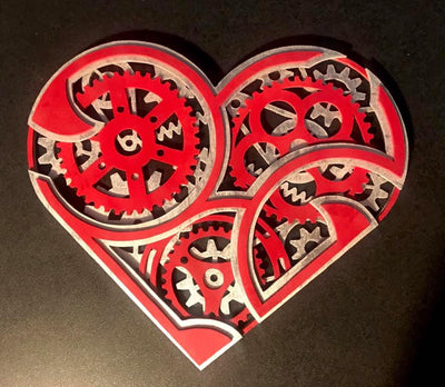 C064-Mechanical heart scroll saw project pattern