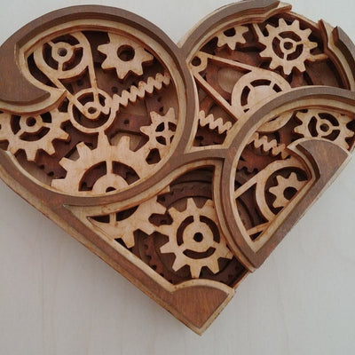 C064-Mechanical heart scroll saw project pattern