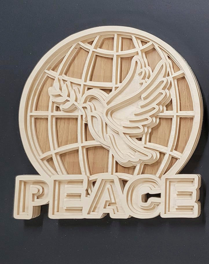 C65-peace scroll saw project - Alex Fox pattern