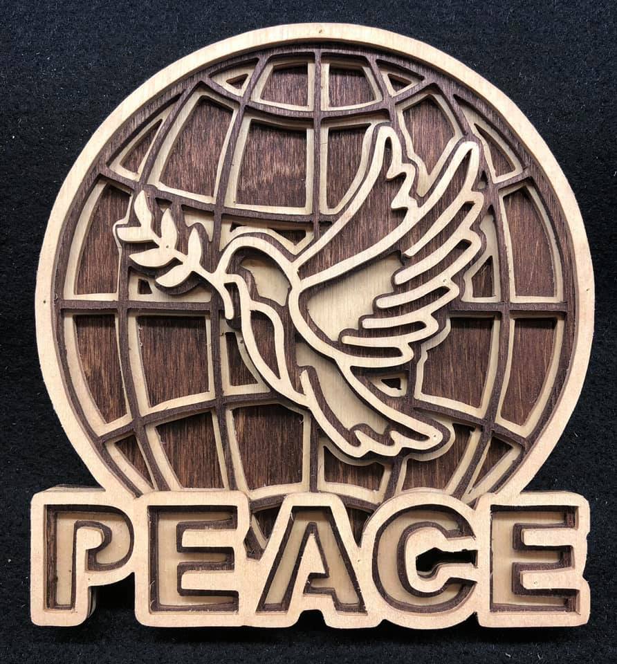 C65-peace scroll saw project - Alex Fox pattern