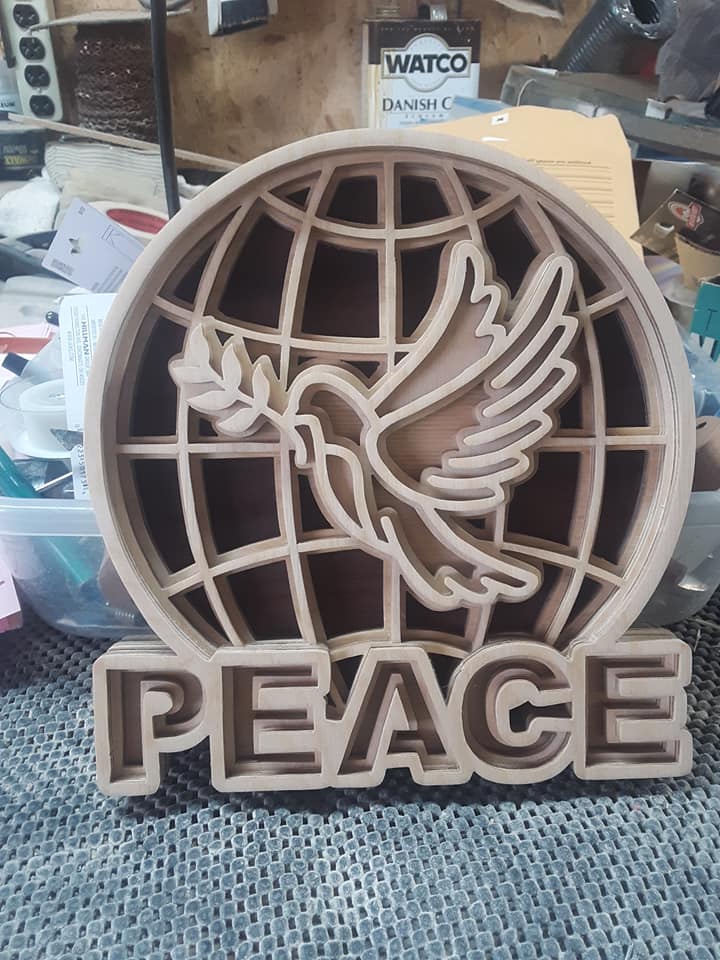 C65-peace scroll saw project - Alex Fox pattern