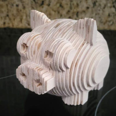 C066-Piggy bank scroll saw project pattern